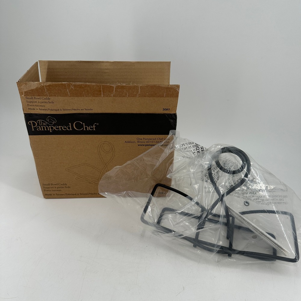 Pampered Chef Small Bowl Caddy 3083 Black‎ Wrought Iron Serving Stand Rack